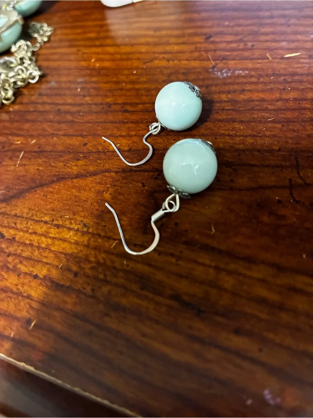 Mint Green Statement Necklace and Earrings Set